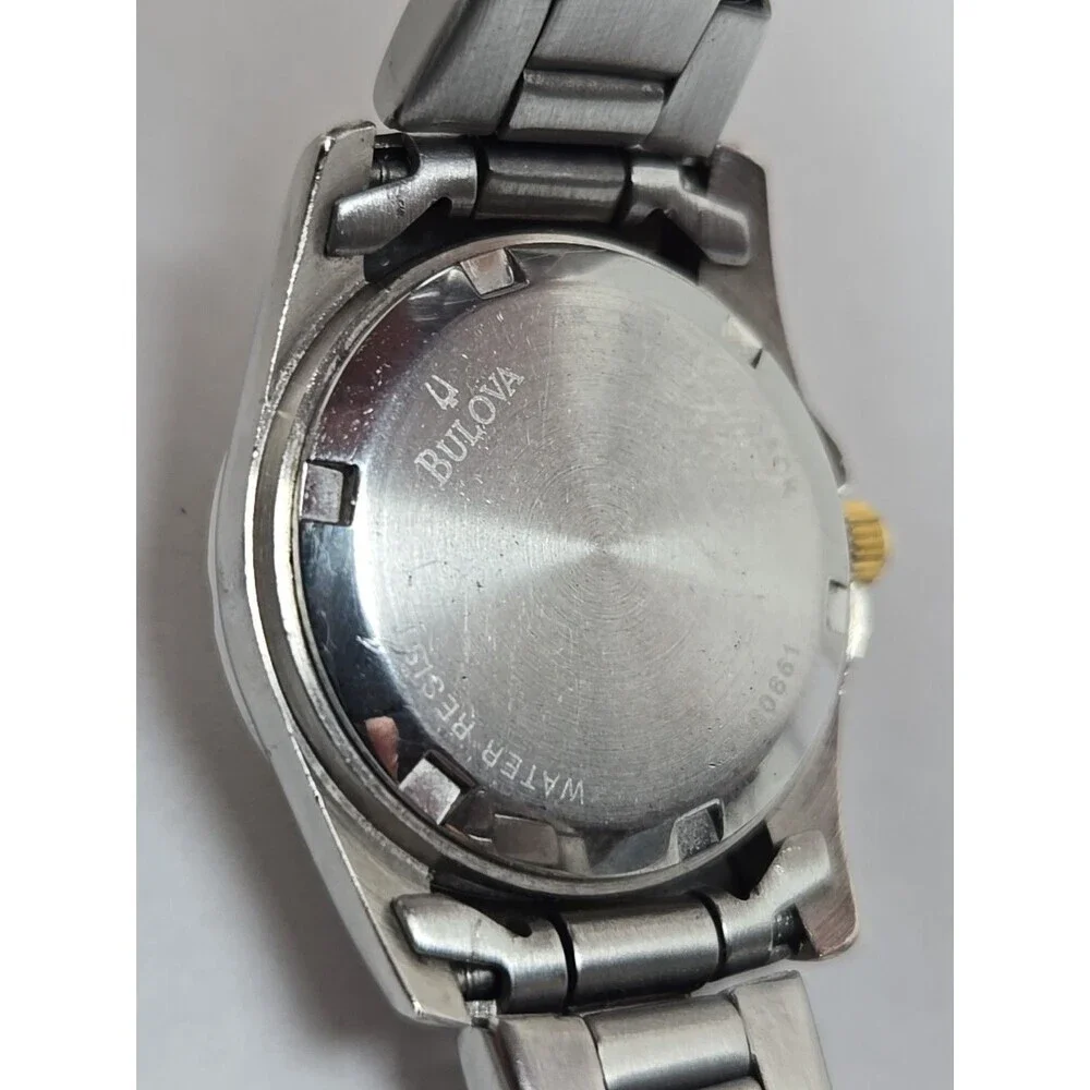 Caravelle by Bulova Gold Silver Two Tone Crystal Petite Dress Watch New Battery